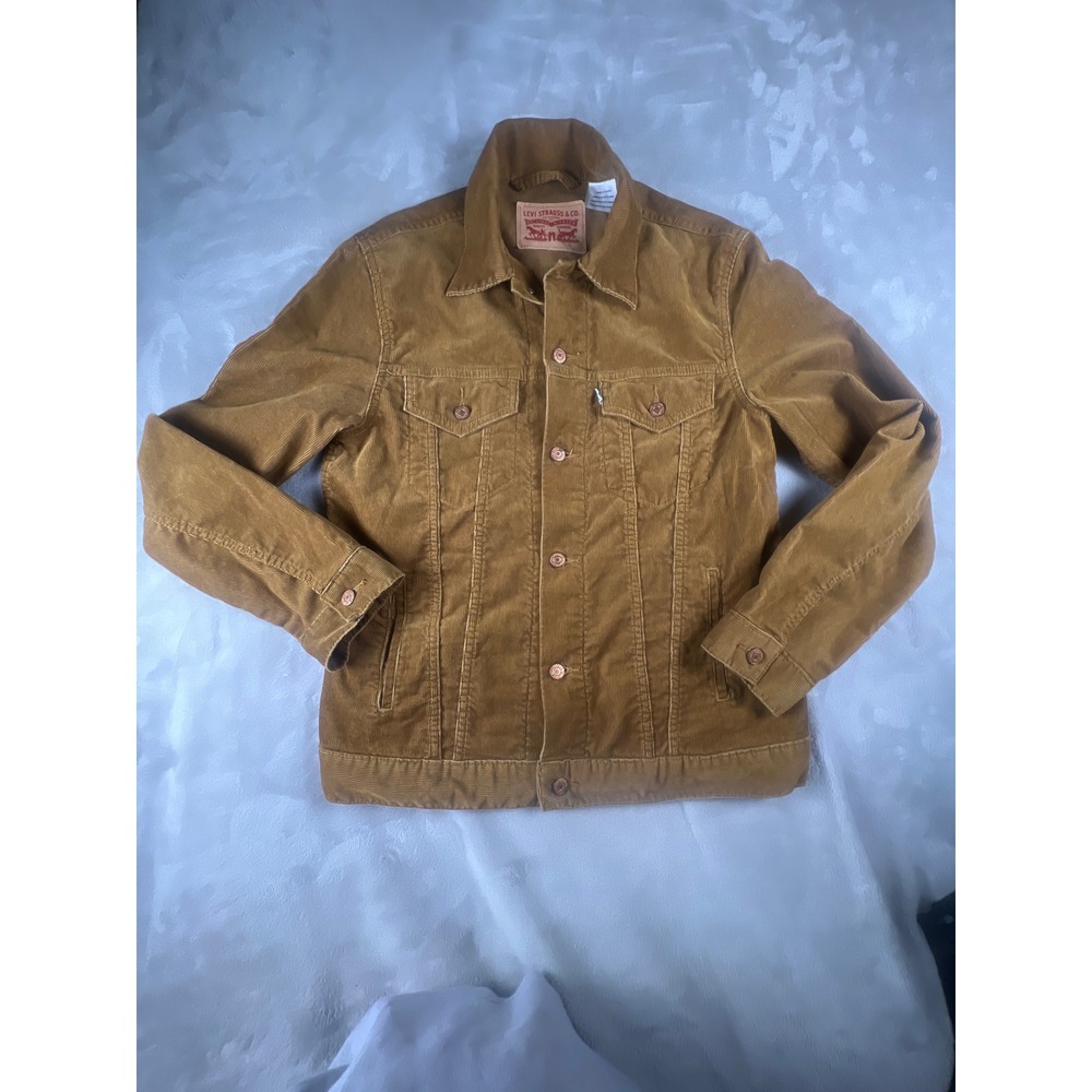 Levis Mens Corduroy Trucker Jacket Tan Harvest Gold Type III Size L